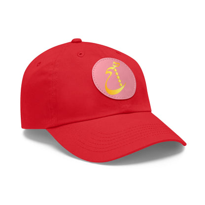 DAD HAT WITH LEATHER PATCH | "هیچ" – MINIMALIST PERSIAN CALLIGRAPHY