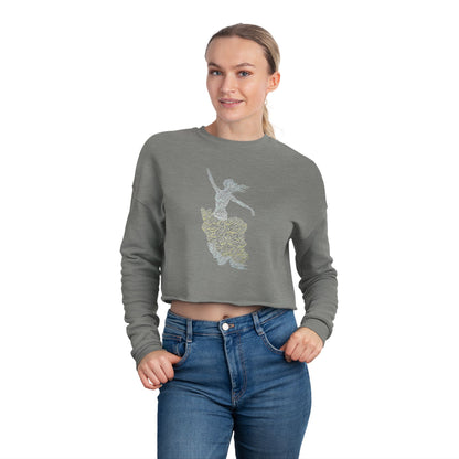 CROPPED SWEATSHIRT — RUMI POETRY & GOLDEN BUTTERFLY
