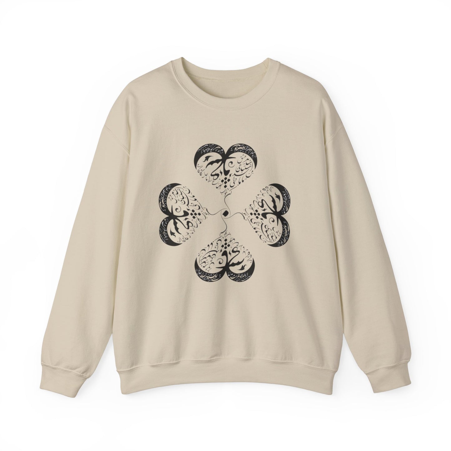 UNISEX FARSI CALLIGRAPHY HEART SWEATSHIRT: 'MAL MANI' BY MOEIN
