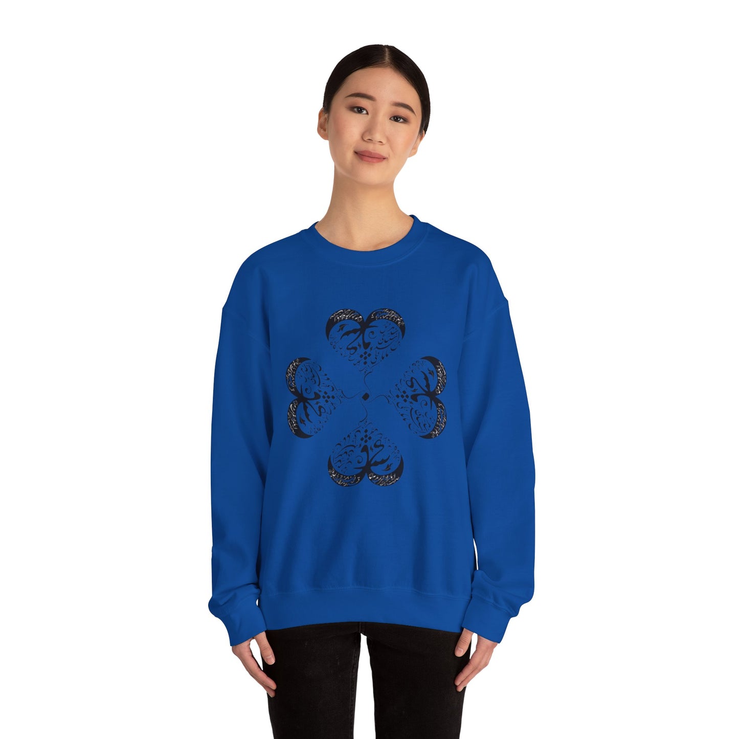 UNISEX FARSI CALLIGRAPHY HEART SWEATSHIRT: 'MAL MANI' BY MOEIN