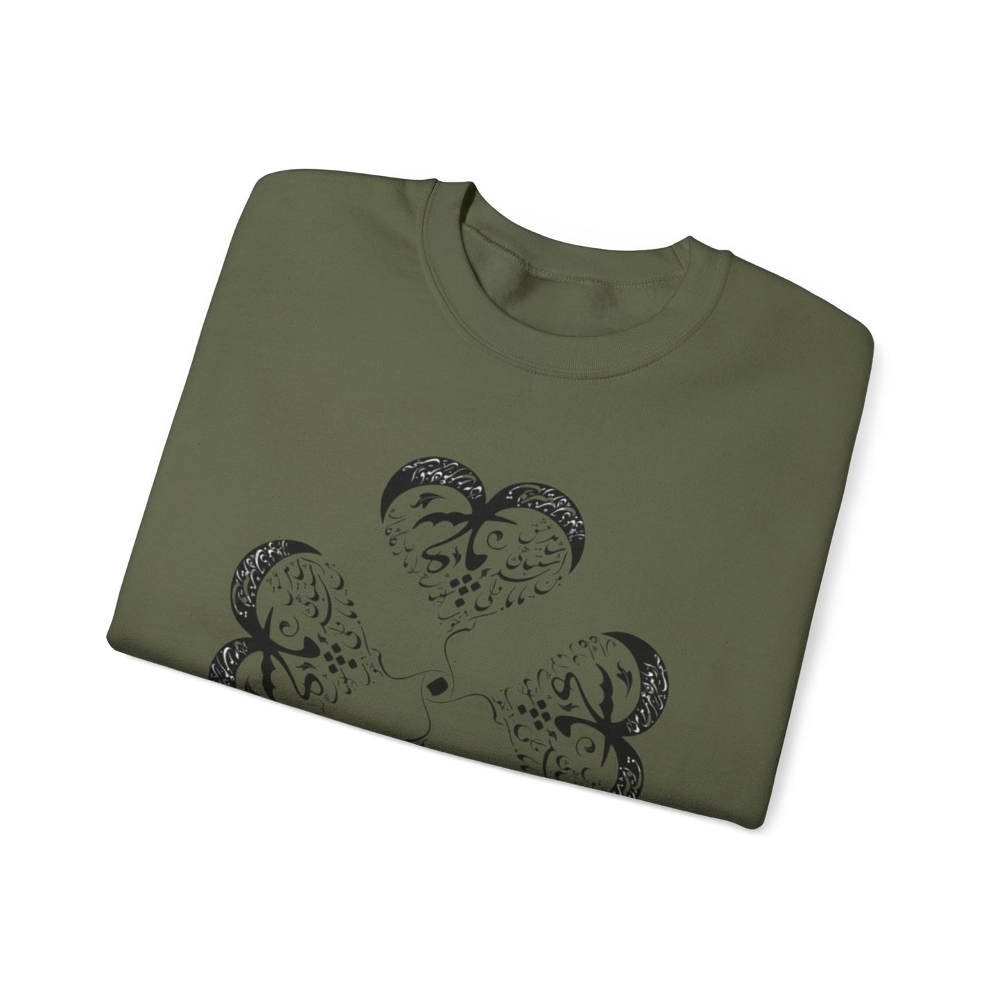 UNISEX FARSI CALLIGRAPHY HEART SWEATSHIRT: 'MAL MANI' BY MOEIN