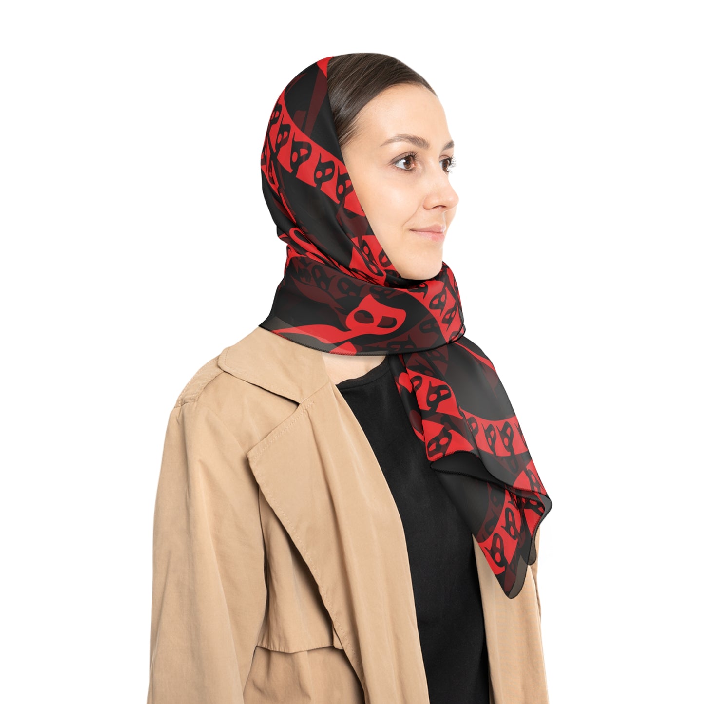 Poly Scarf with Persion Design Word Nothing هیچ