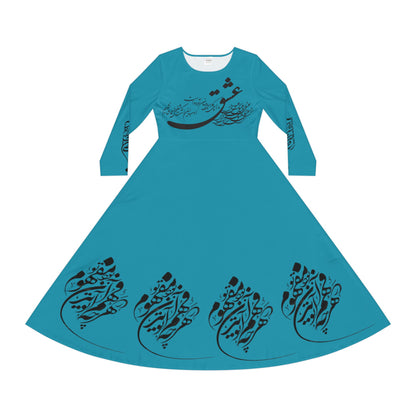 PERSIAN CALLIGRAPHY DANCE DRESS باران می‌بارد