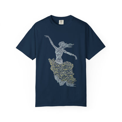 PERSIAN IRAN MAP WOMEN CALLIGRAPHY T-SHIRT