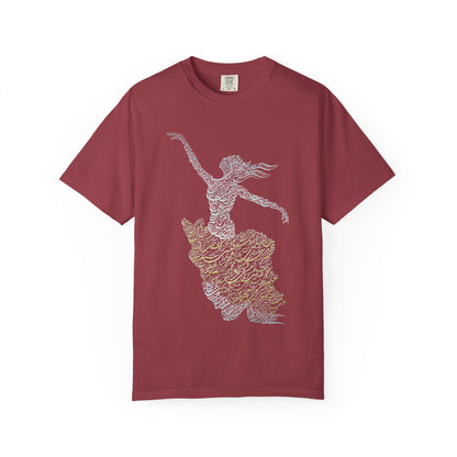 PERSIAN IRAN MAP WOMEN CALLIGRAPHY T-SHIRT