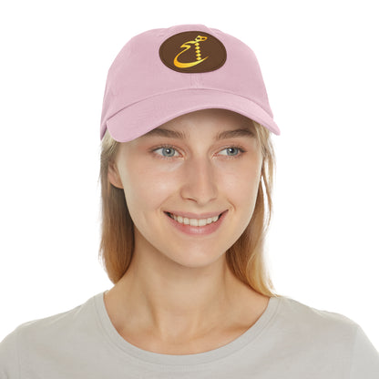 DAD HAT WITH LEATHER PATCH | "هیچ" – MINIMALIST PERSIAN CALLIGRAPHY