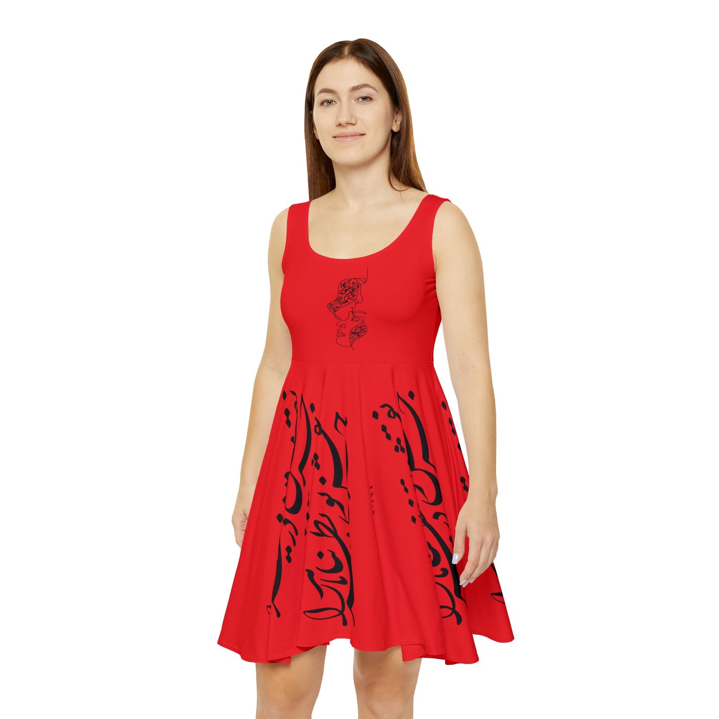 Women's Skater Dress with Persion Culture Poam