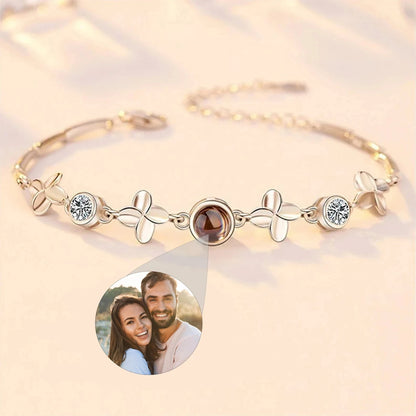 PERSONALIZED S925 LEAF PROJECTION PHOTO BRACELET