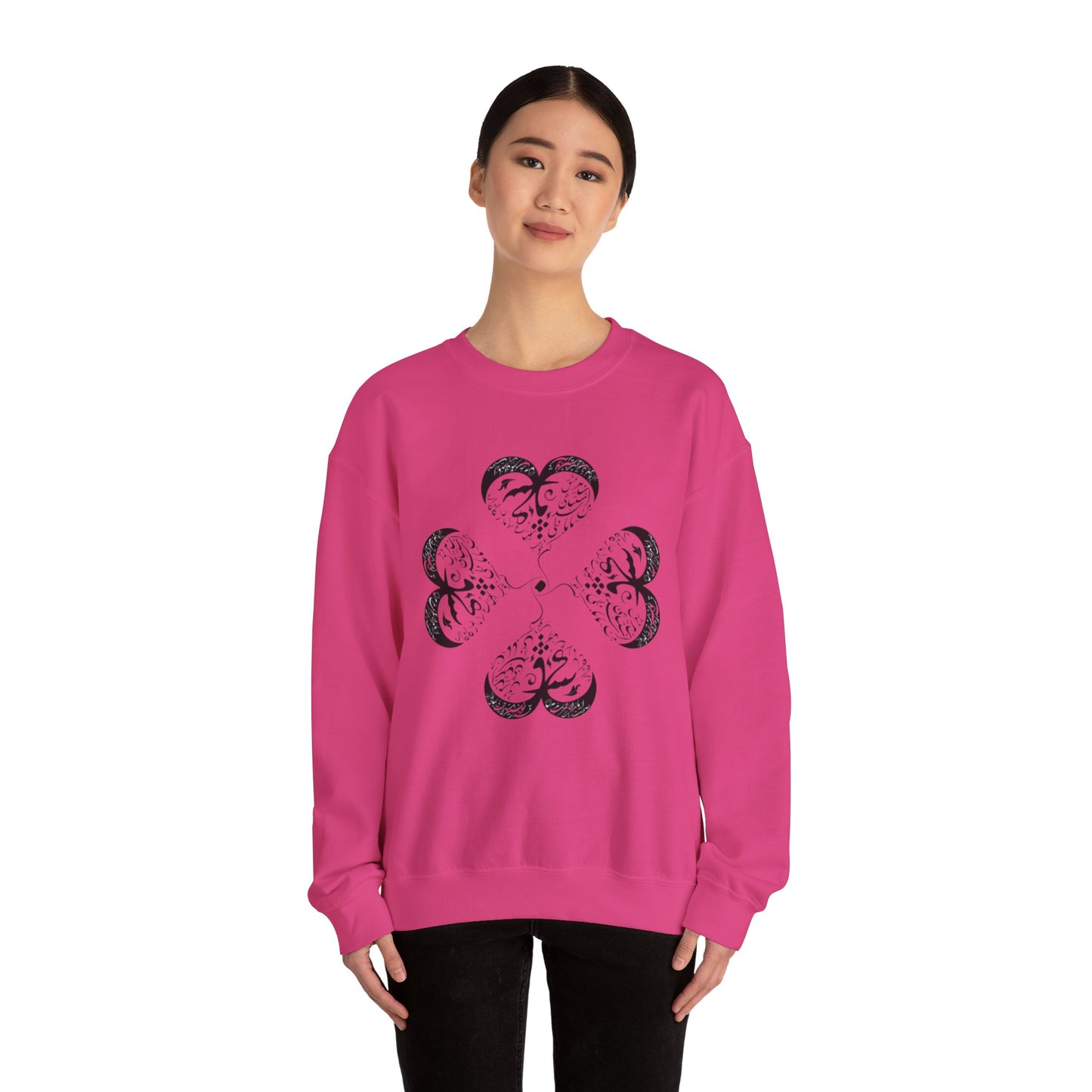 UNISEX FARSI CALLIGRAPHY HEART SWEATSHIRT: 'MAL MANI' BY MOEIN