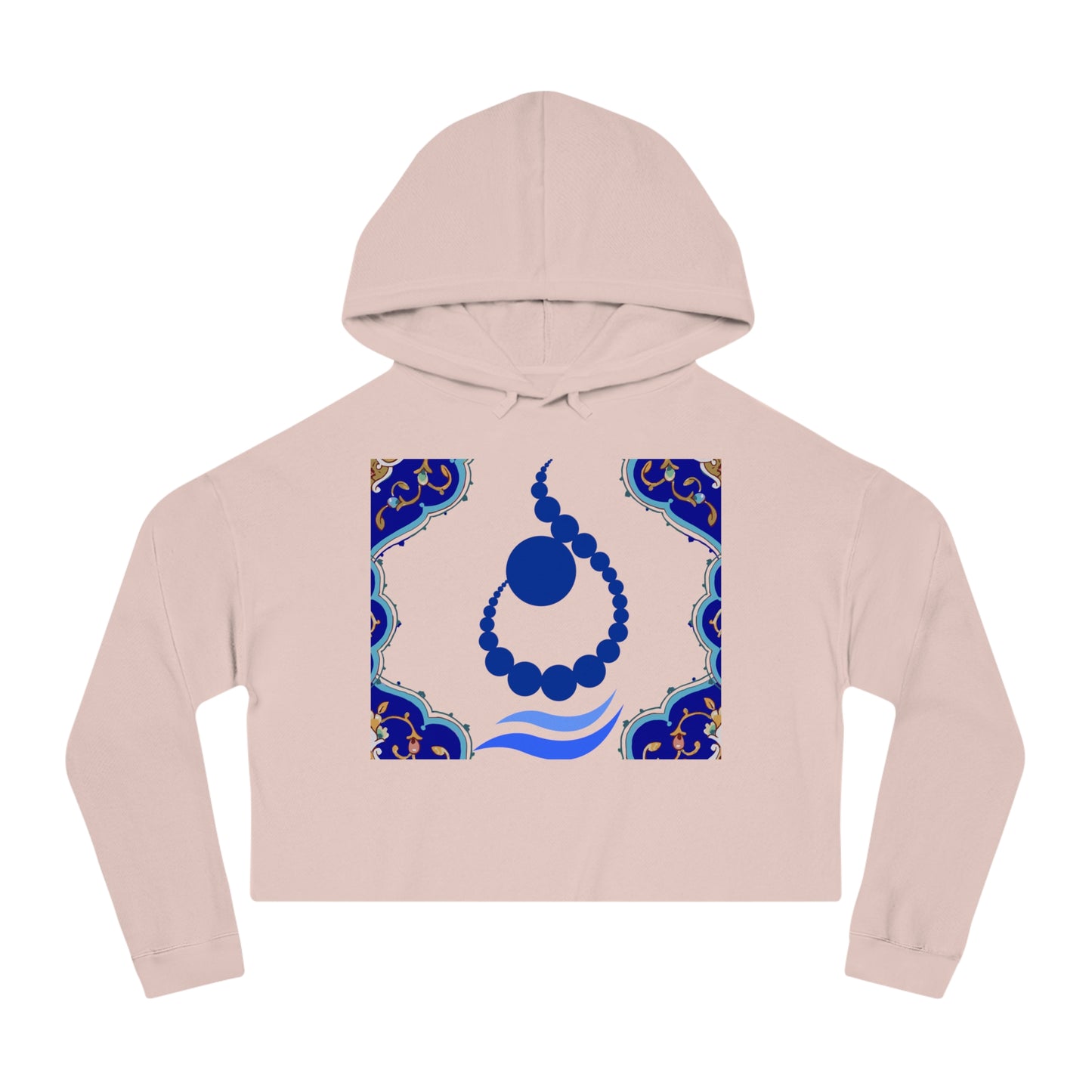 Relaxed Cropped Hoodie Alphabet “ن” Design