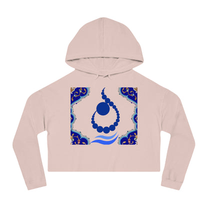 Relaxed Cropped Hoodie Alphabet “ن” Design
