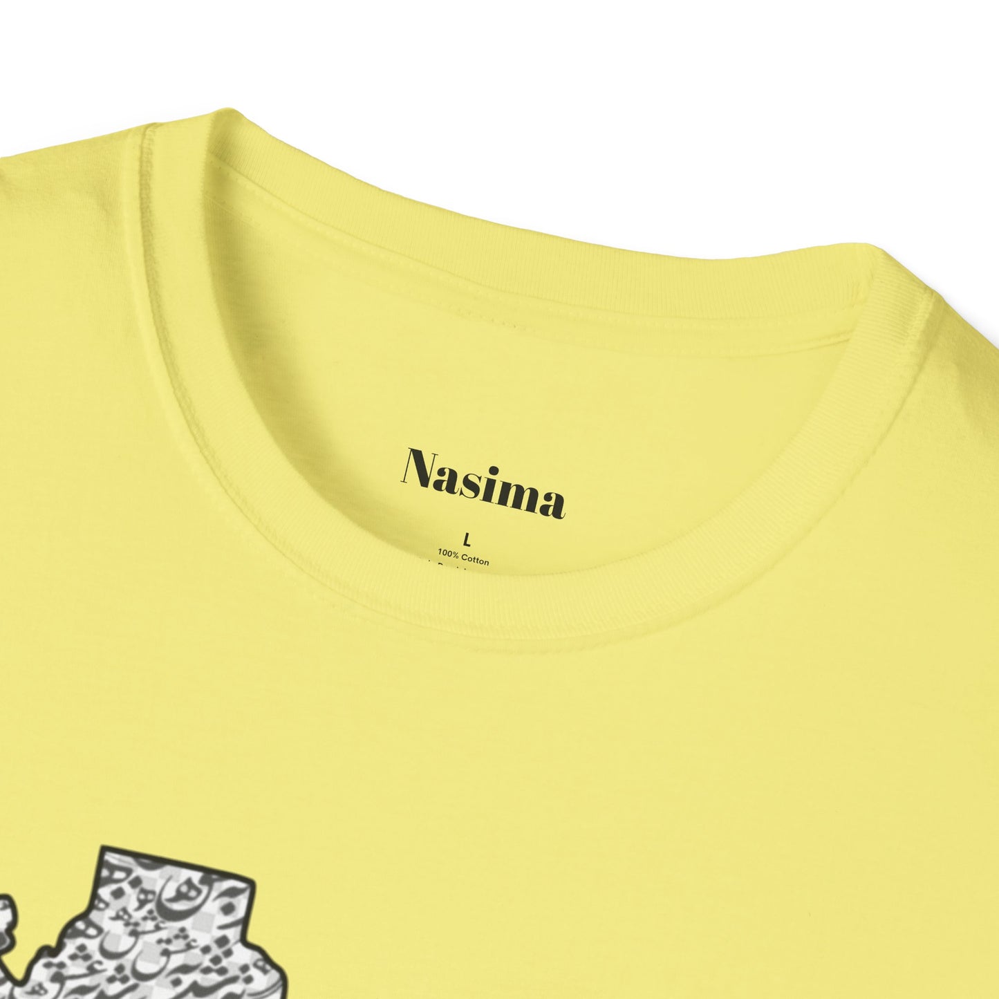 Unisex Softstyle T-Shirt with Iran Map and Persion Calligraphy