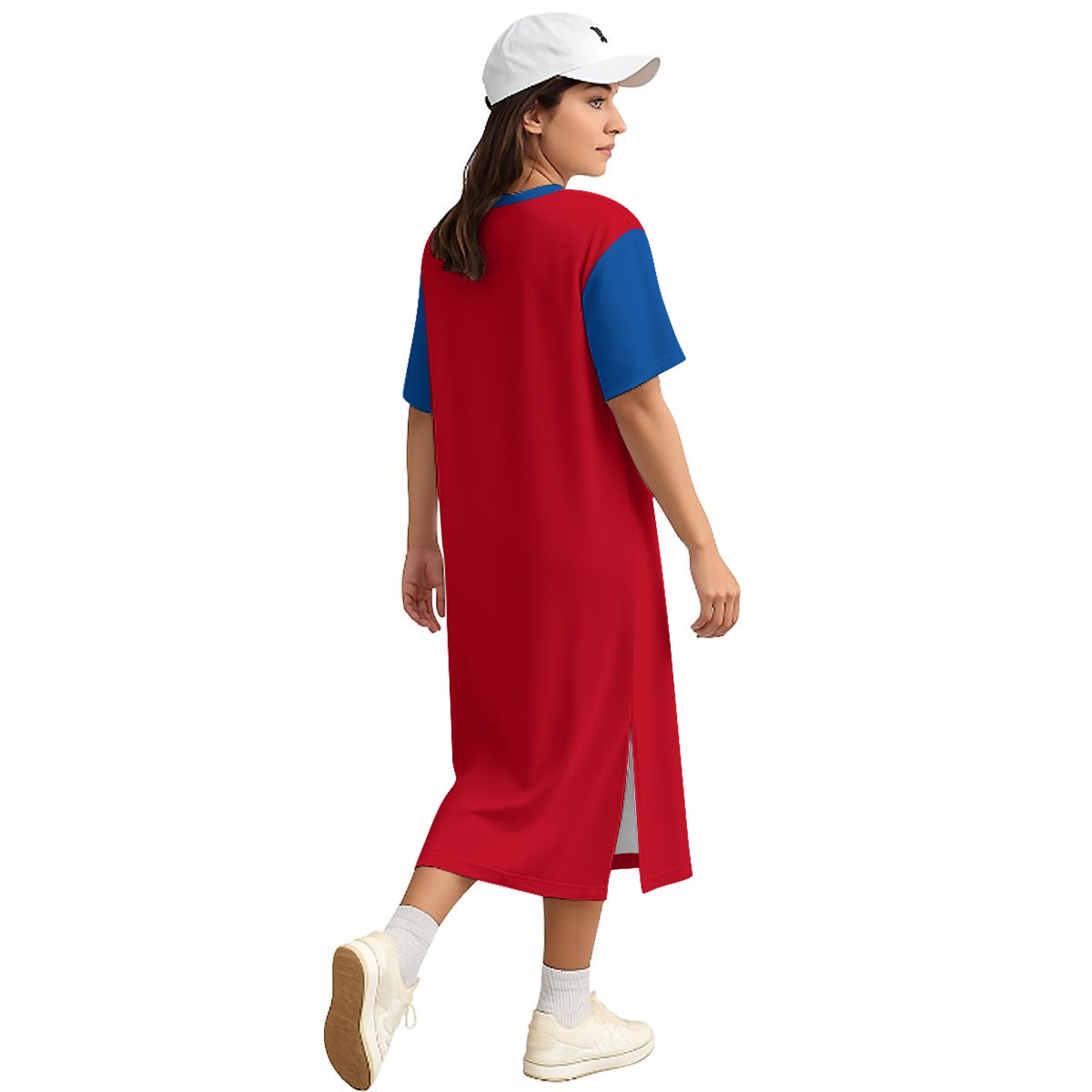 PERSIAN POETRY COTTON MIDI T-SHIRT DRESS