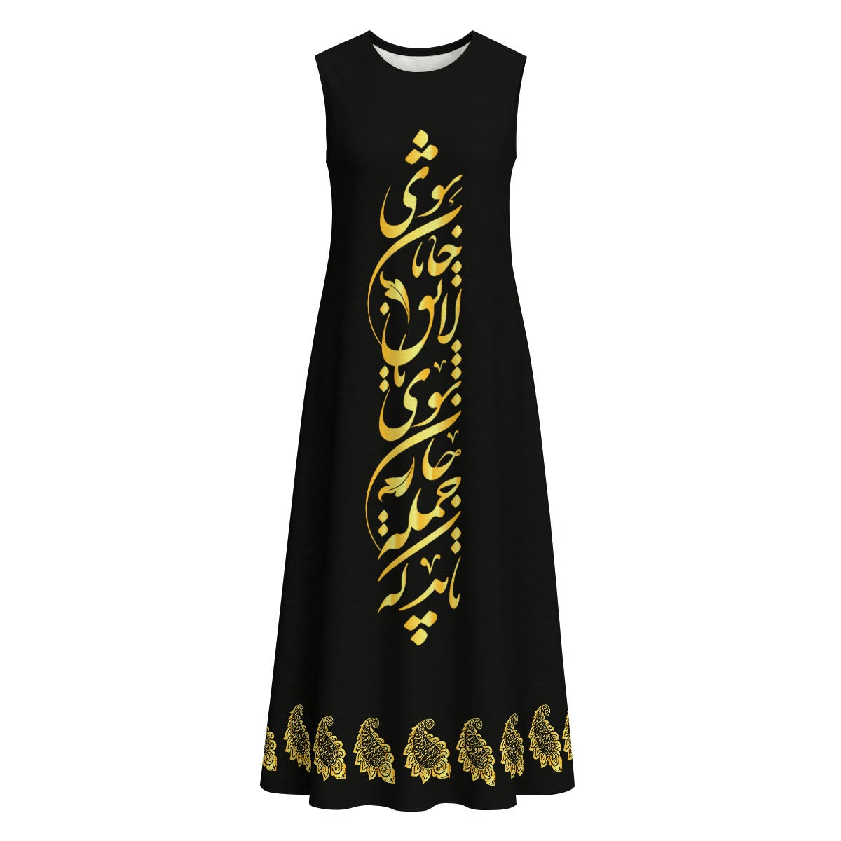 PERSIAN POETRY SLEEVELESS COTTON DRESS