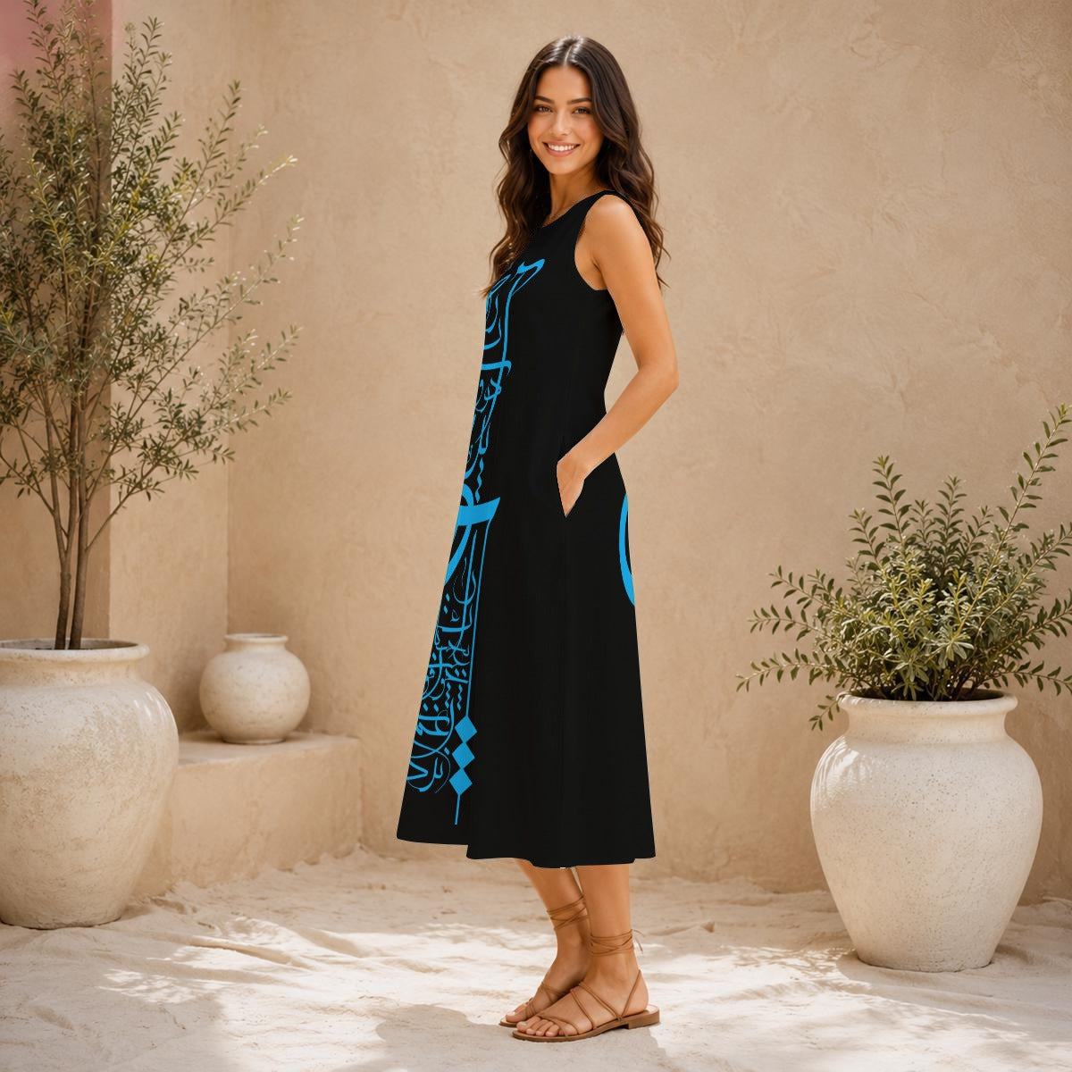 PERSIAN POETRY LOVE COTTON DRESS