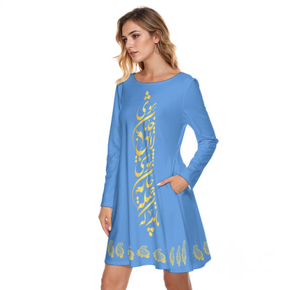 PERSIAN RUMI CALLIGRAPHY COTTON DRESS