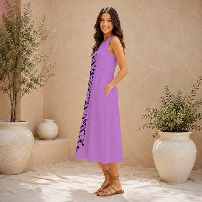 PERSIAN POETRY SLEEVELESS COTTON DRESS