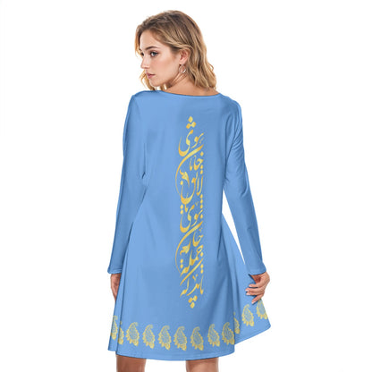 PERSIAN RUMI CALLIGRAPHY COTTON DRESS