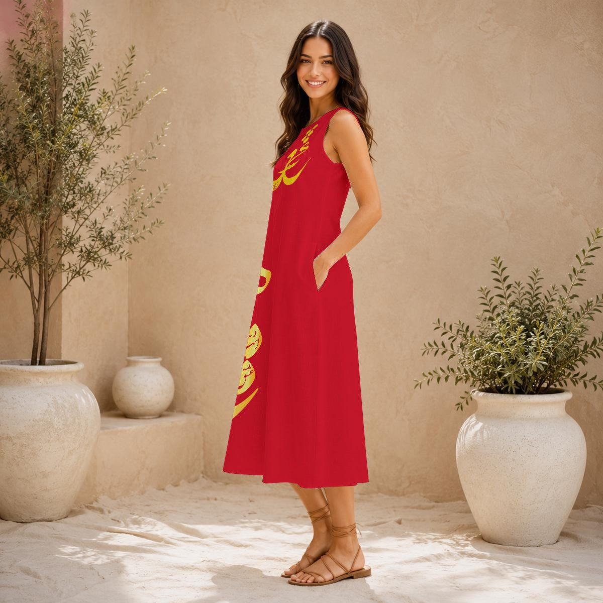 PERSIAN POETRY HICH COTTON DRESS