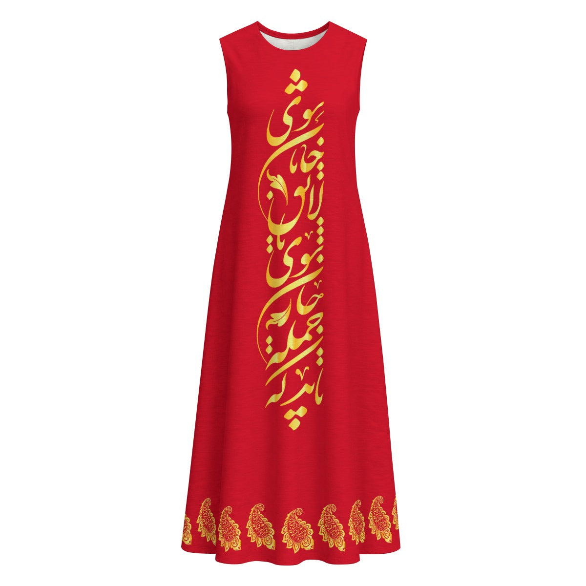 PERSIAN POETRY SLEEVELESS COTTON DRESS