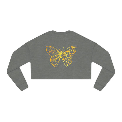 CROPPED SWEATSHIRT — RUMI POETRY & GOLDEN BUTTERFLY