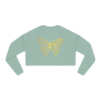 CROPPED SWEATSHIRT — RUMI POETRY & GOLDEN BUTTERFLY