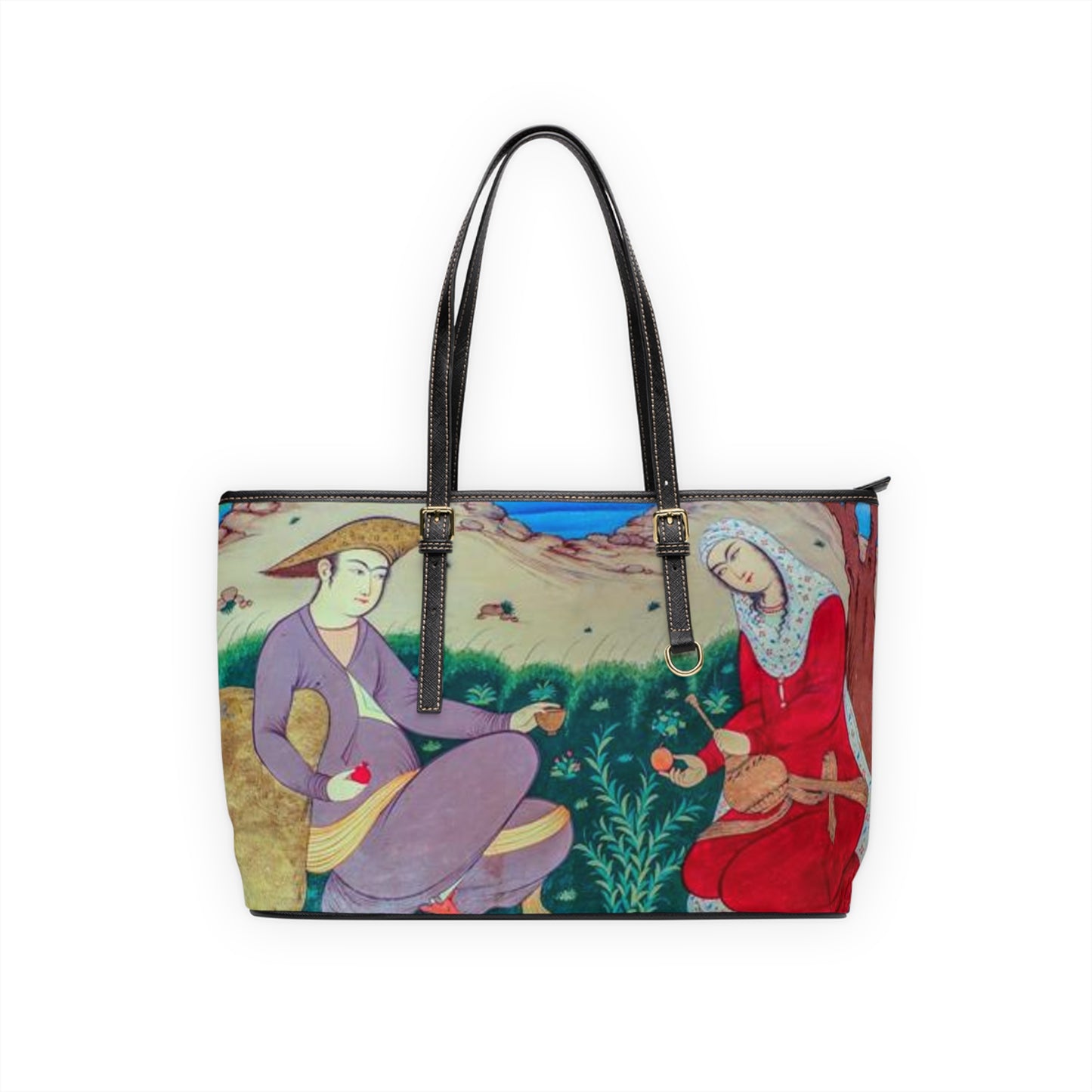 Artistic PU Leather Shoulder Bag – Iranian Miniature