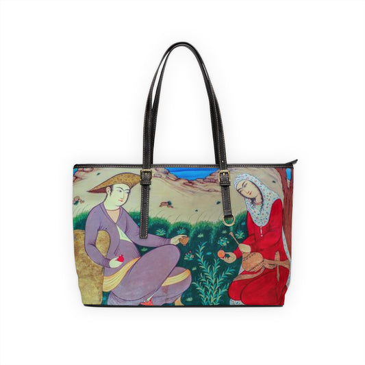 Artistic PU Leather Shoulder Bag – Iranian Miniature