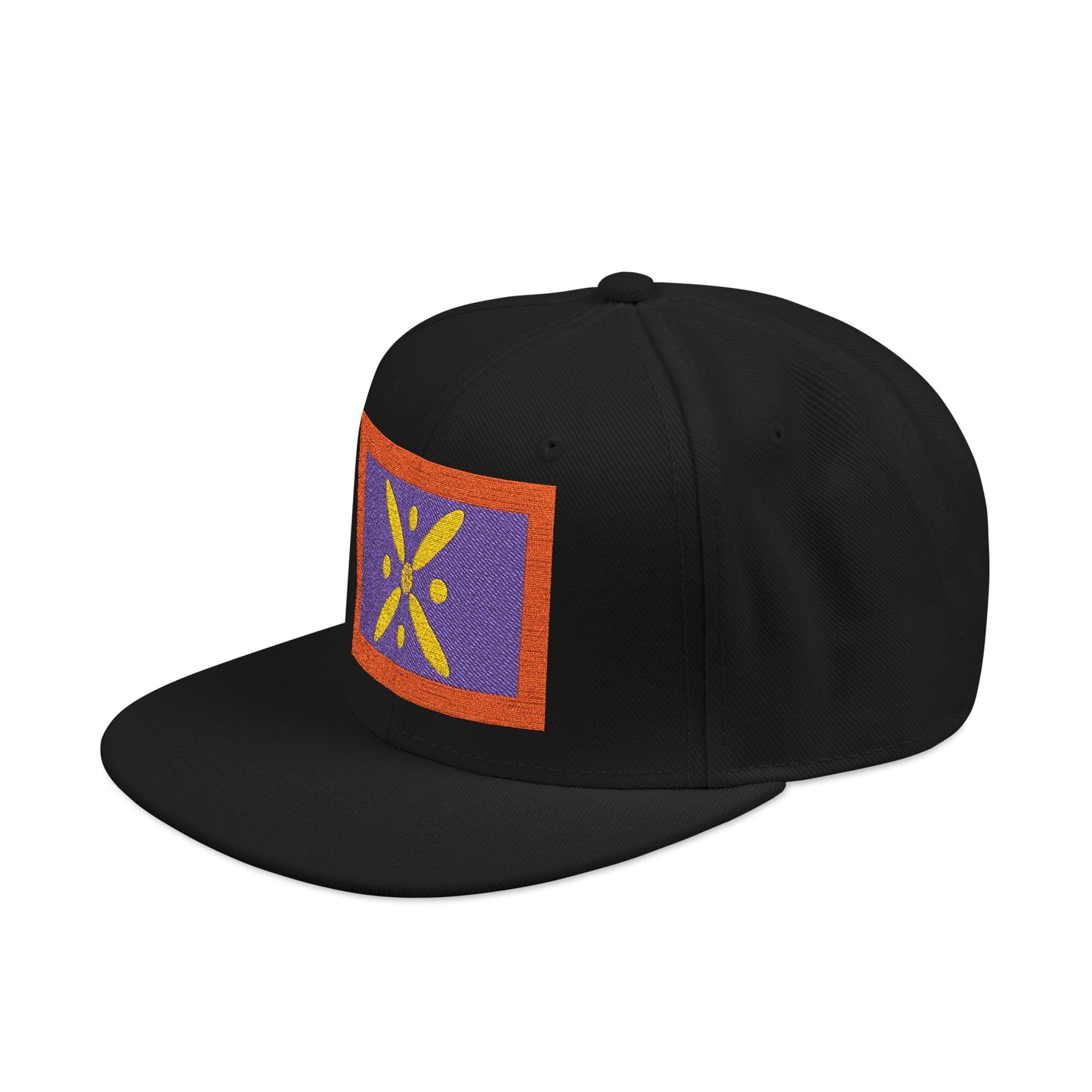 CASQUETTE SNAPBACK BRODÉE DERAFSH KAVYANI PATCH VIOLET ORANGE