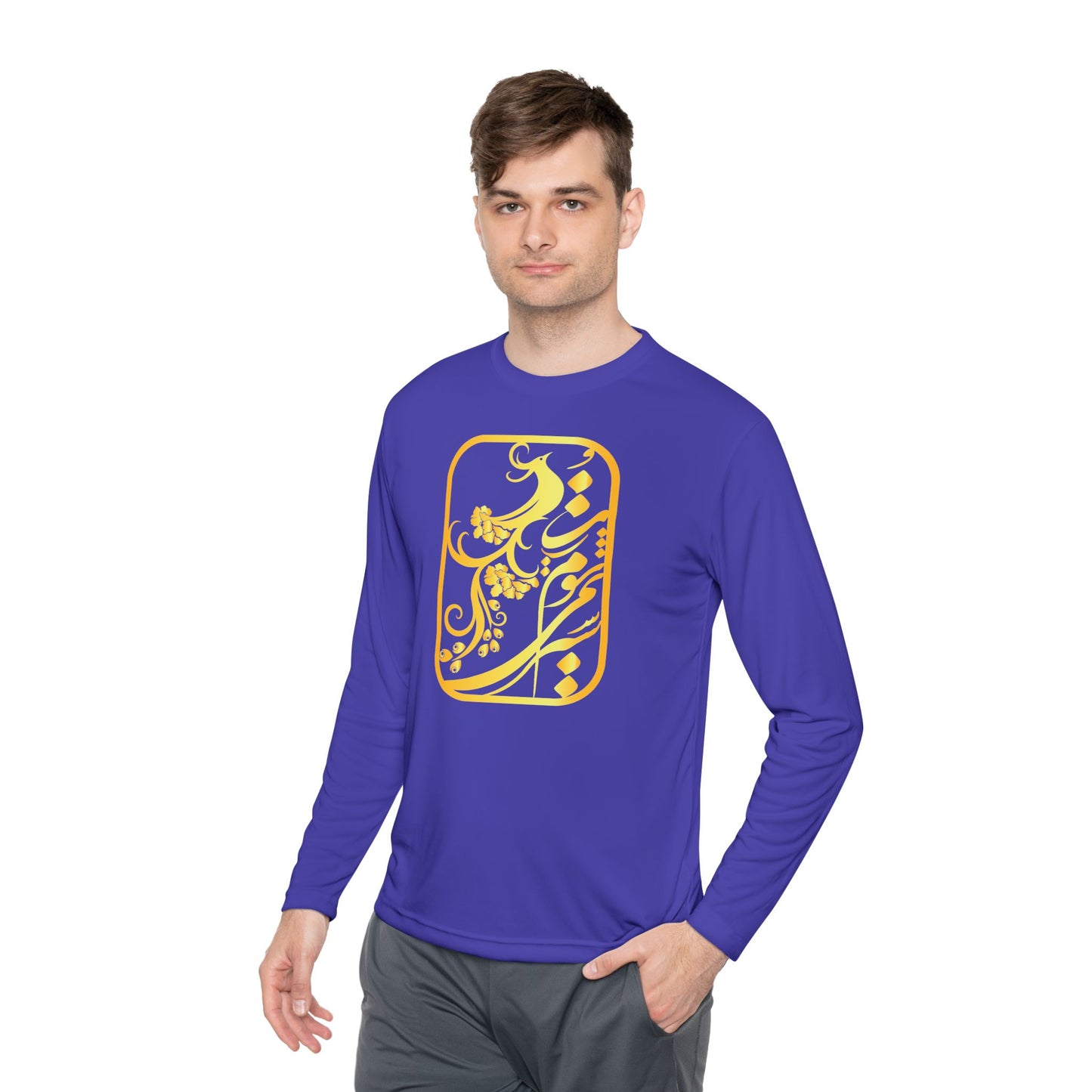 Unisex Lightweight Long Sleeve Tee with Persion Calligraphy