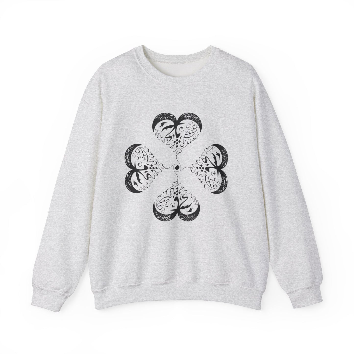 UNISEX FARSI CALLIGRAPHY HEART SWEATSHIRT: 'MAL MANI' BY MOEIN