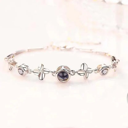 PERSONALIZED S925 LEAF PROJECTION PHOTO BRACELET