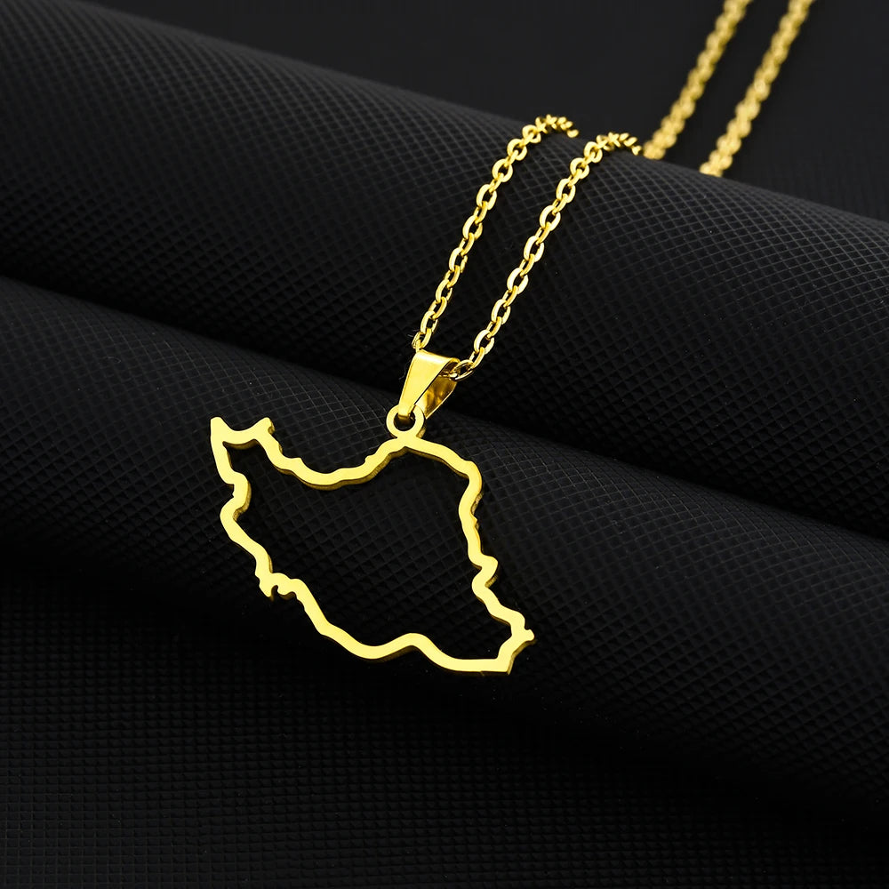 COLLIER PENDENTIF CARTE DE L'IRAN – « ایران » (Copie)