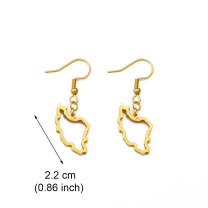 IRAN MAP EARRINGS – STAINLESS STEEL PERSIAN JEWELRY | IRANIAN PRIDE GIFT