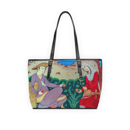 Artistic PU Leather Shoulder Bag – Iranian Miniature