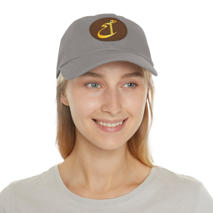 DAD HAT WITH LEATHER PATCH | "هیچ" – MINIMALIST PERSIAN CALLIGRAPHY