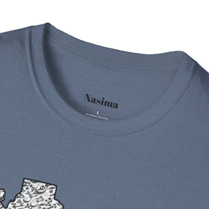 UNISEX SOFTSTYLE T-SHIRT | IRAN MAP "همه عالم تن است و ایران قلب آن"