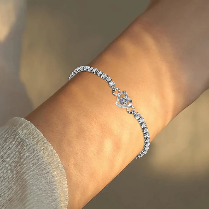 PERSONALIZED PHOTO CUBIC ZIRCONIA TENNIS BRACELET