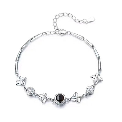 PERSONALIZED S925 LEAF PROJECTION PHOTO BRACELET