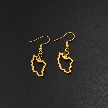 IRAN MAP EARRINGS – STAINLESS STEEL PERSIAN JEWELRY | IRANIAN PRIDE GIFT