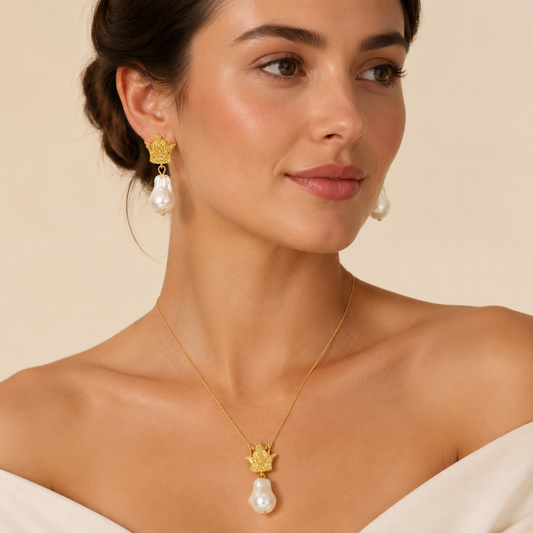 3D PERSIAN CROWN PEARL JEWELRY SET