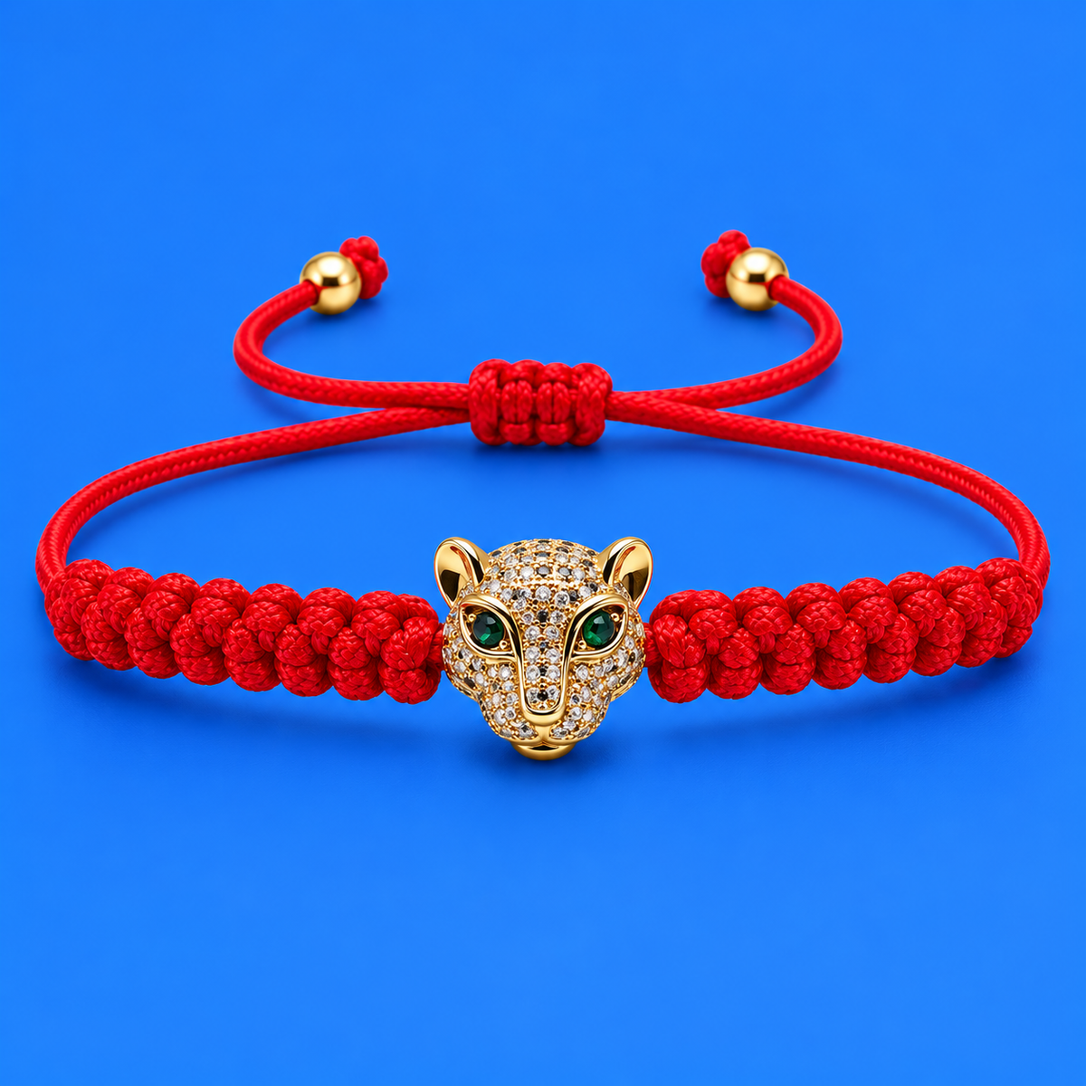 LEOPARD HEAD ZIRCON ROPE BRACELET