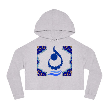 Relaxed Cropped Hoodie Alphabet “ن” Design