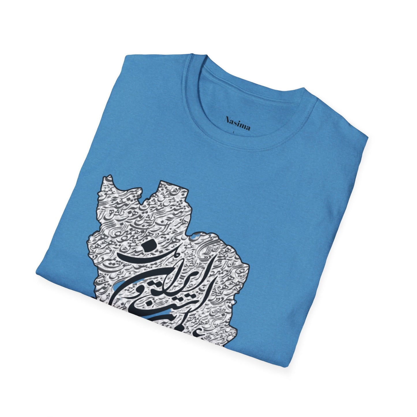 Unisex Softstyle T-Shirt with Iran Map and Persion Calligraphy