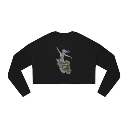 CROPPED SWEATSHIRT — RUMI POETRY & GOLDEN BUTTERFLY