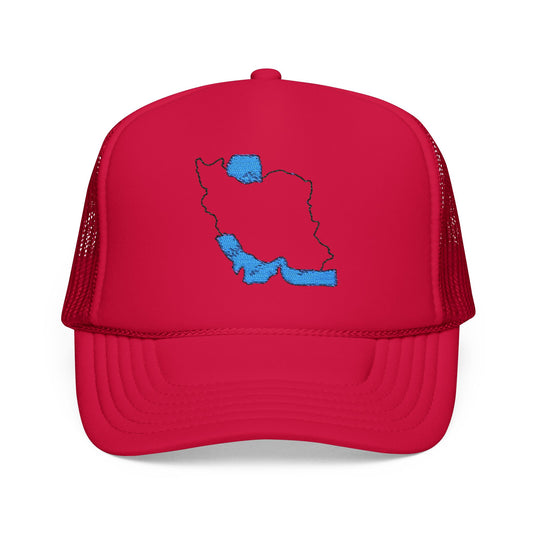 Embroidered Foam Trucker Hat – Iran Map Design