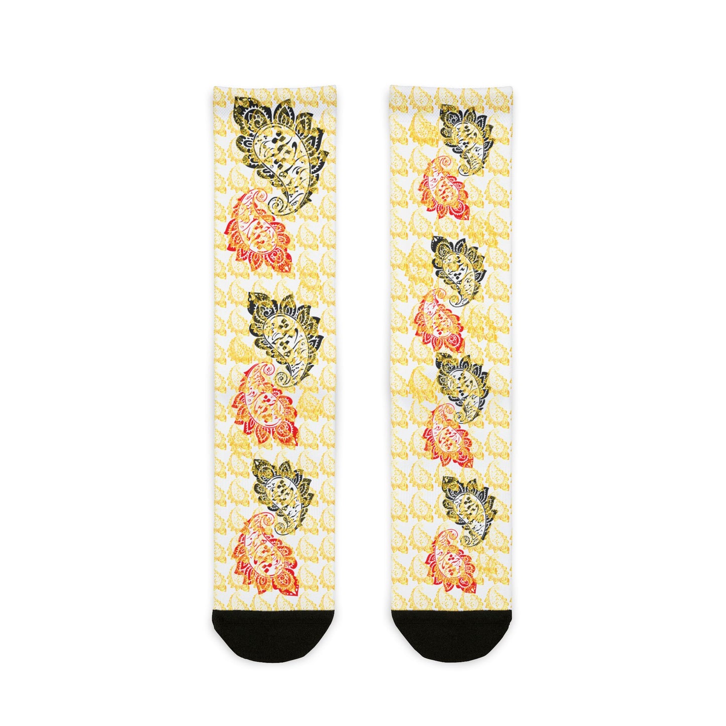 Sublimation Crew Socks with Persion Calligraphy and Paisly