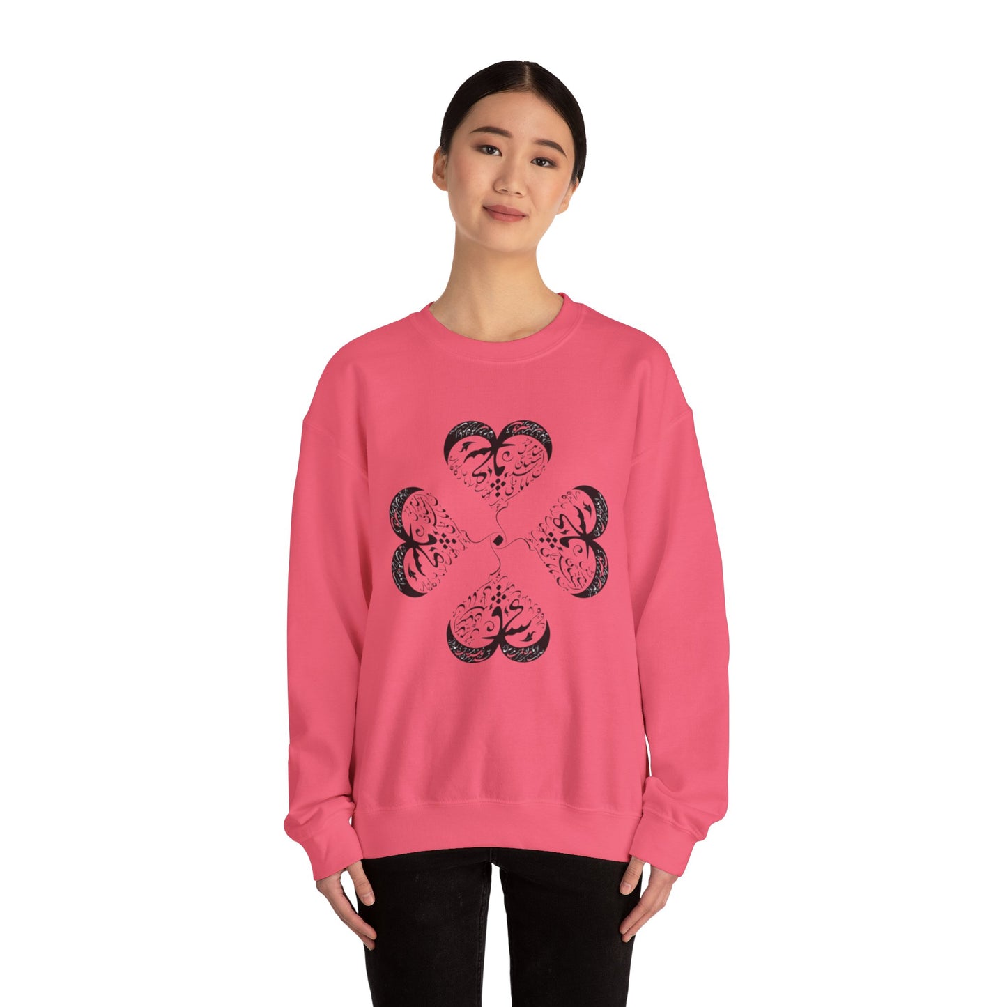 UNISEX FARSI CALLIGRAPHY HEART SWEATSHIRT: 'MAL MANI' BY MOEIN