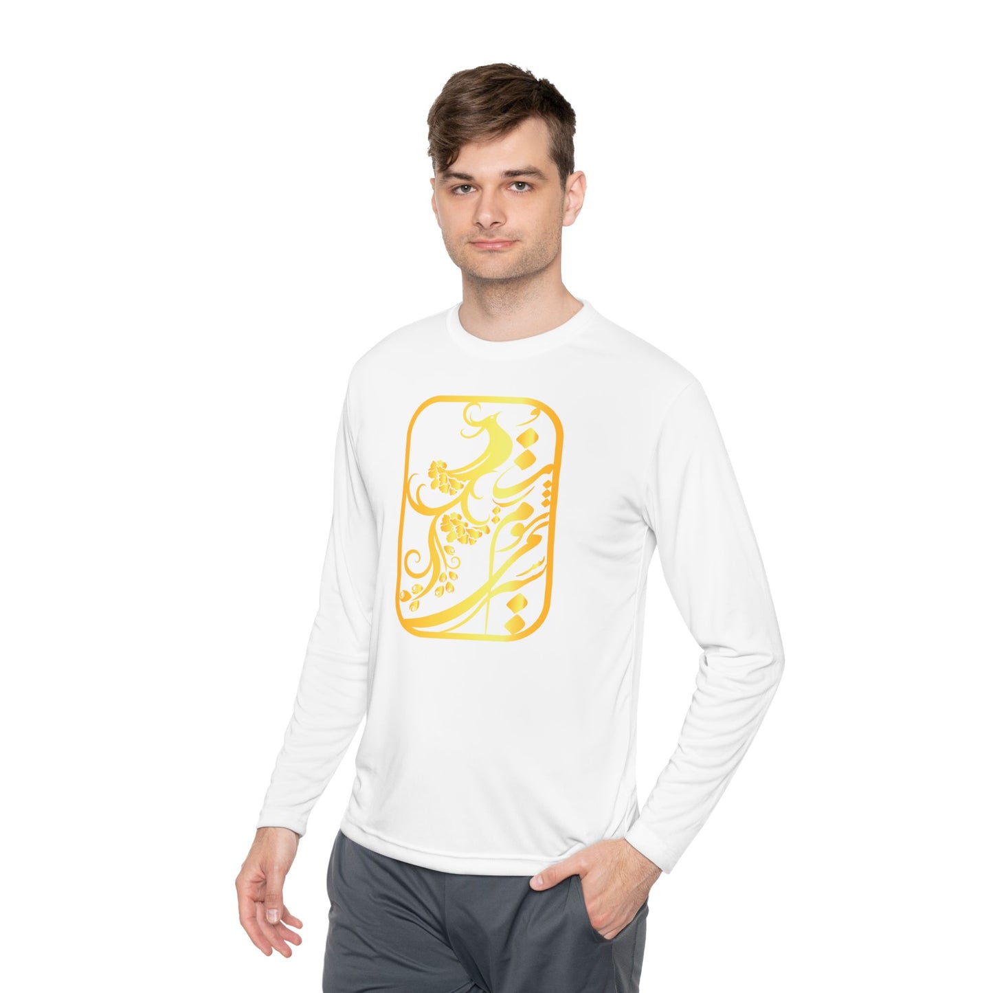 Unisex Lightweight Long Sleeve Tee with Persion Calligraphy