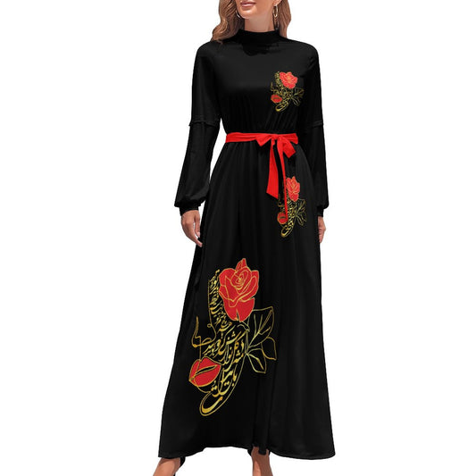 TURTLENECK LONG SLEEVE MAXI DRESS